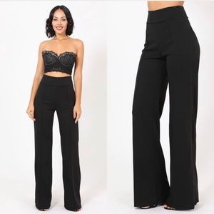High Waist Flare Leg Pants
